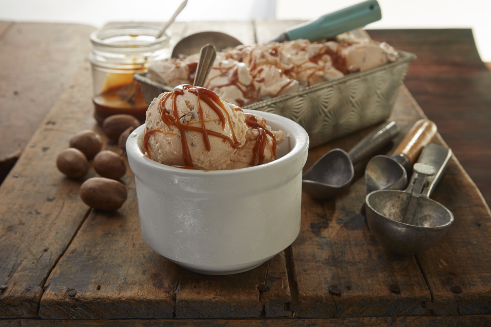 Salted Caramel Pecan No Churn Ice Cream